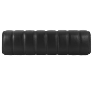 English Elm Indoor Channel Tufted Chenille Upholstered Bench Rubberwood Legs Entryway Dining Black N779P367309H