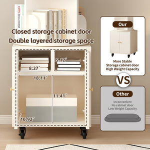 English Elm Rotating 360-Degree 5-Tier Corner Bookshelf With Drawer - Space-Saving Storage For Small Rooms W2641P329223-GIGA