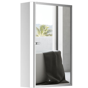 English Elm HOMCOM Slim Bathroom Storage Cabinet Narrow Freestanding Organizer with Drawers & Hidden Compartments Silver W2225P200845