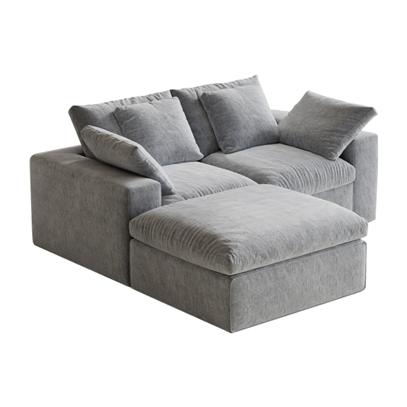English Elm Modular Sectional Sofa - 3-Seater Light Gray Minimalist Design With Ottoman, Comfy Sleeper Option W3622S00010