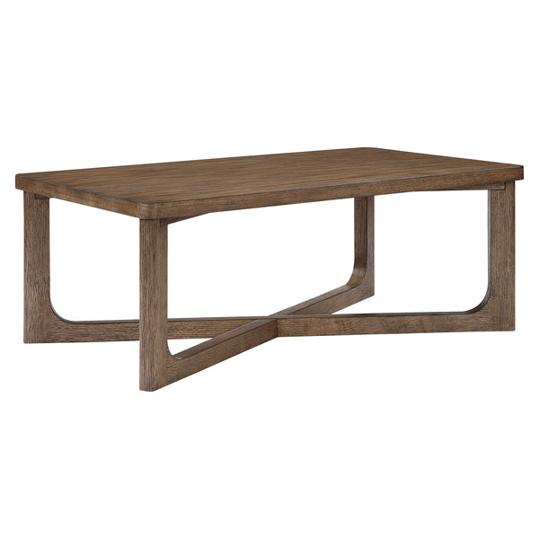 English Elm 1pc Square Wood End Table with Walnut Veneer and X-Base, Contemporary Side Table for Living Room Amenities Light Brown 58.5 L x 32 W x 9 H B011P387124