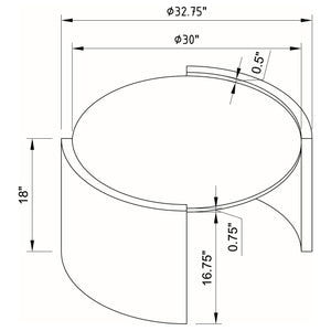 English Elm Zende Round Faux Marble Coffee Table with Curved Panels for Modern Living Rooms B062P441333