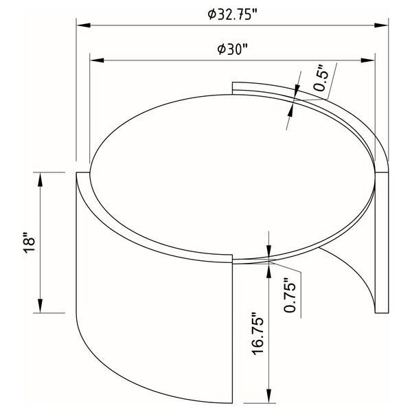 English Elm Zende Round Faux Marble Coffee Table with Curved Panels for Modern Living Rooms B062P441333