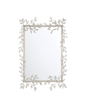 Currey & Company Forget-me-not Rectangular Mirror - Elegant Crystal-embellished Frame With Luxurious Beveled Edge Design Silver Crystal ,Metal ,Glass 1000-0162-currey-company