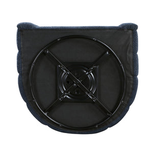 English Elm Modern Swivel Chair with Ottoman in Bouclé Fabric, Solid Wood Frame, Cozy Curved Design for Living Rooms Blue 32 L x 31 W x 31.25 H B011P281845