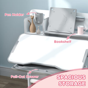 English Elm Qaba Kids Desk And Chair Set - Ergonomic, Adjustable Study Space With Storage, Tilt Desktop For Comfort W2225P229580-GIGA