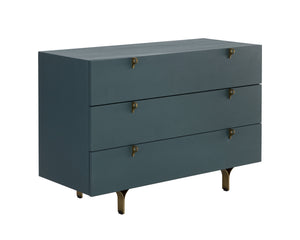 Sunpan Celine Dresser - Elegant Rubberwood Design with Antique Brass Feet for a Stunning Bedroom Upgrade Teal