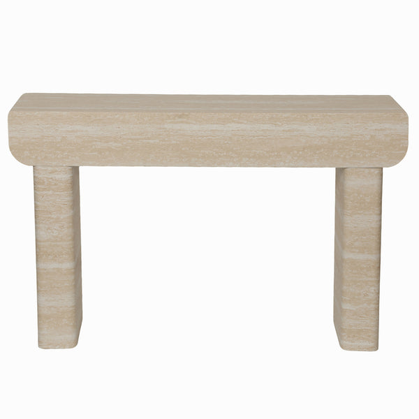 English Elm Entryway Console Table with Fluted Drawers Woodgrain Finish for Hallway or Living Room W3040P428693