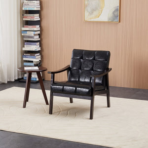 English Elm Medieval-inspired High Back Upholstered Armchair with Solid Wood Legs for Reading Nooks W2989P382811