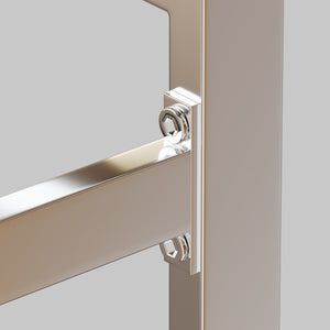 English Elm 51" Modern Minimalist Rectangular Glass Dining Table for 4-6, 8mm Tempered Top with Chrome Legs, Sleek Desk W3732P369039