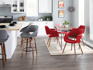 English Elm Fixed-height Swivel Counterstools with Bentwood Frame and Upholstered Seat Set of 3 B202S02015