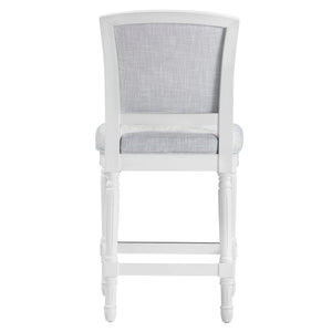 English Elm 26" Counter Stool Weathered Frame Woven Upholstery Turned Legs Kitchen Island Seating White B2751P436454
