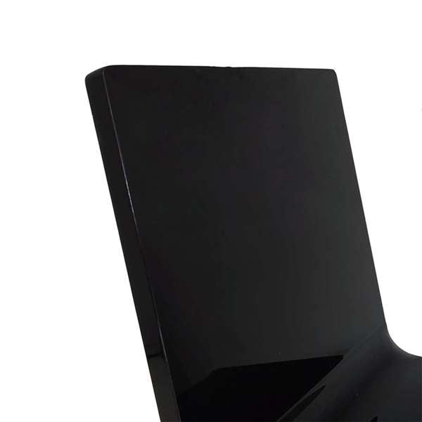 English Elm Iris Black Acrylic Z-Chair — Modern Glam Solid Seat & Back, Sleek Z-Design Accent Seating for Home 94 B2740P368964