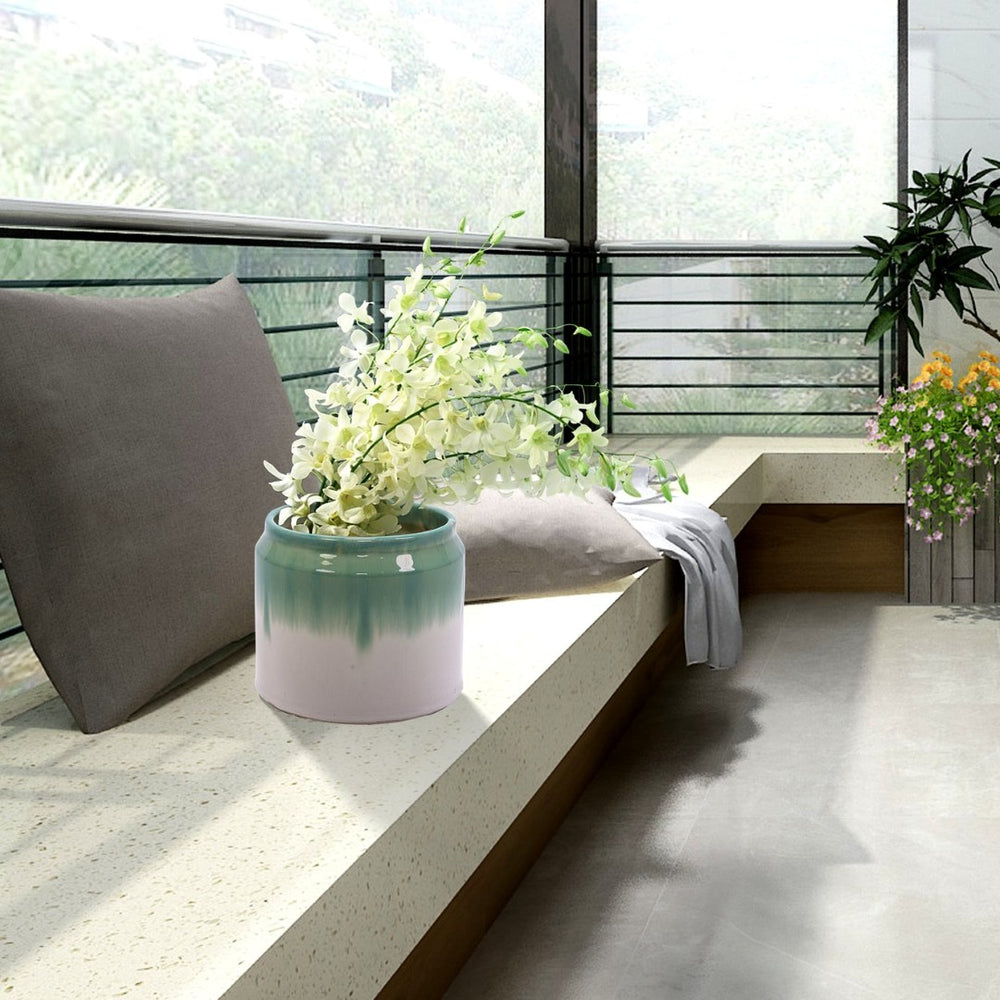 English Elm Set Of 2 Gradient Ceramic Flowerpots – Stylish Modern Planters For Indoor & Outdoor Décor Spaces! W3273P322302-GIGA