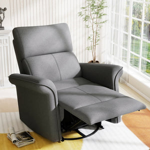 English Elm 270° Swivel Power Recliner Velvet Glider Rocker with Usb Ports for Living Room W1028S00057