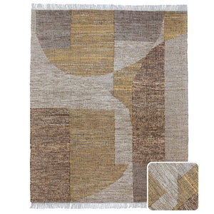 English Elm Marlatt 8x10 Area Rug - Handwoven Jute Blend, Natural Gold Kilim Pattern, Durable Eco-Friendly Fiber B136P188391
