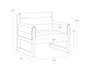 Sunpan Ferguson Lounge Chair - Elegant Channel Tufted Design With Cozy Geralt Linen For Luxurious Comfort Black Leather 111964