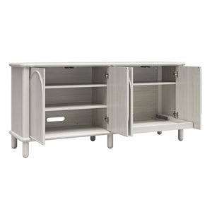 English Elm Selena Whitewashed Wood Credenza with Four Doors and Adjustable Storage Shelves B2733S00012