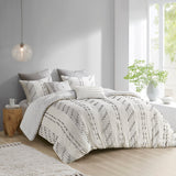 INK+IVY Kara  3 Piece Cotton Jacquard Comforter Set II10-1267 Ivory