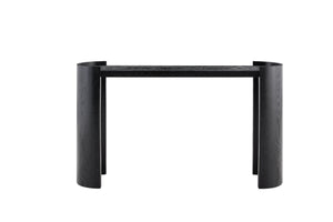 English Elm Double-layer Matte Black Console Table Curved Shelf Minimalist Entryway Sofa Side W3875P388009
