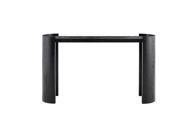 English Elm Double-layer Matte Black Console Table Curved Shelf Minimalist Entryway Sofa Side W3875P388009