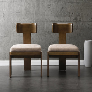 English Elm Christopher Knight Home® - Upholstered Modern Dining Chairs Set of 2 with Comfortable Fabric Seats, Solid Rubber Wood Legs, 330lb capacity and Timeless Design Beige N779P236964A