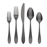 Cambridge Delia 20-Piece Black Satin Stainless Steel Flatware Set, Dishwasher Safe