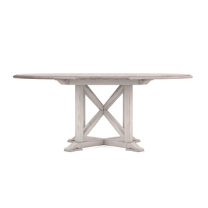 A.R.T. Furniture Alcove Round Dining Table - Elegant Belgian Ivory Finish With Extendable Leaf For Stylish Gatherings White Acacia Solids,Maple Veneers 321225-2817