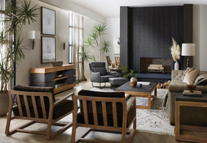 Hooker Furniture Big Sky Entertainment Console Rustic Pecky Hickory 80" Tv Stand — Two-Tone Furrowed Bark Finish, Storage 6700-55480-80