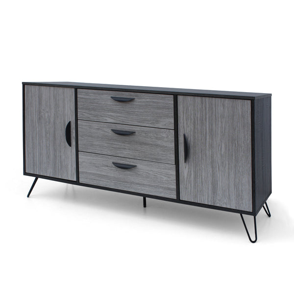 English Elm Christopher Knight Home® - MULTI Function Cabinet with Gray Oak Finish, Spacious 59.25"W Storage, Iron Legs, Modern Design 61168.00
