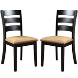 Homelegance By Top-Line Alejandro Black Wood Beige Microfiber Dining Chairs (Set of 2) Black Rubberwood