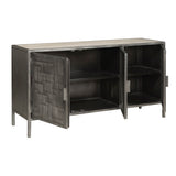 3-Door Metal Sideboard Gray with Metal P301750 Pulaski Furniture