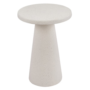 English Elm Mgo Compact Side Table Weatherproof Magnesium Oxide Build for Patio or Living Room White N776P372343W