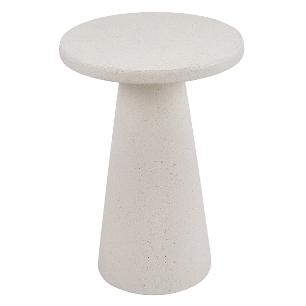 English Elm Mgo Compact Side Table Weatherproof Magnesium Oxide Build for Patio or Living Room White N776P372343W