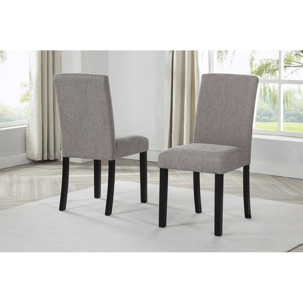 English Elm Black/Natural Modern 5Pc Dining Set – 48" Natural Wood Table with 4 Gray Fabric Upholstered Chairs, Sleek Black Legs & Easy Assembly B011S01866