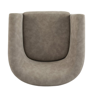 English Elm Christopher Knight Home® - Wilmore Faux Leather Swivel Barrel Chair with 360° Rotation, Tub Design, Gold-Accent Finish, No Assembly Required Apricot 32 L x 30.75 W x 29 H N776P246091I