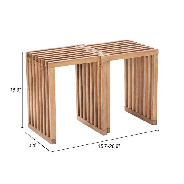 Zuo Modern Riviera Extendable Bench Set Of 2 - Stylish Acacia Wood Design For Outdoor And Indoor Living Spaces Natural Solid Acacia Wood 704155-zuo-modern
