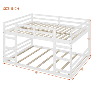 English Elm Twin Over Bunk Bed Solid Pine Frame White Finish Kids Room Space Saver N708P251024K