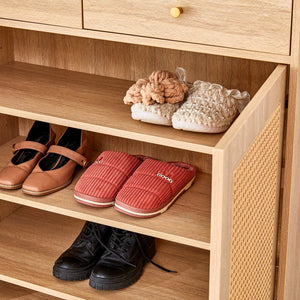 English Elm Multi-Functional Modern Minimalist Mdf Shoe Cabinet - Stylish Storage For Nordic & Industrial Homes W3226P278927