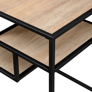 English Elm Walker Edison - Modern Minimal Floating Shelf Side Table Coastal Oak - Sleek MDF & Steel Two-Tier Display, Warp-Resistant Laminate, Easy Assembly B185P168941