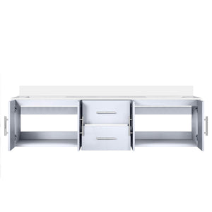 English Elm Glossy Solid Wood Double Bath Vanity 72" W x 22" D with Cultured Marble Top, Soft-Close Storage Durable B2731P258715