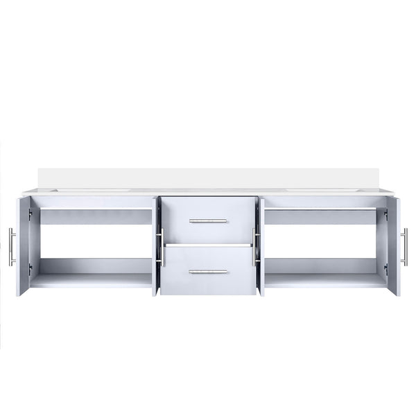 English Elm Glossy Solid Wood Double Bath Vanity 72" W x 22" D with Cultured Marble Top, Soft-Close Storage Durable B2731P258715