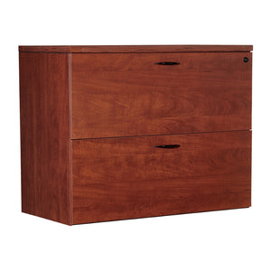 OSP Home Furnishings Napa 2 Drawer Lateral File Cabinet with Locking Drawers and Adjustable Shelf for Office Cherry NAP-12-CHY