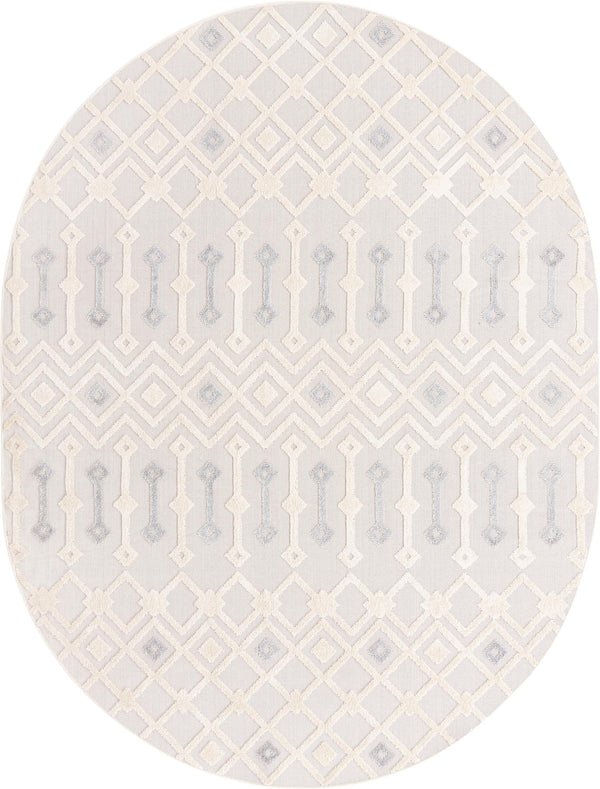 Unique Loom Arlo Lenny Machine Made Tribal Rug Sandy Beige, Beige/Gray 7' 10" x 10' 0"