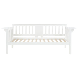 English Elm Albany Twin Daybed with Drop-Down Side Tables, White Wood Slat Design for Teens, Office & Guests B062P358373