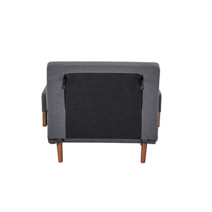 English Elm TRIO Modern convertible sleeper sofa bed with breathable linen, 3-level recline, silent hinges, space-saving Grey W3391P325007