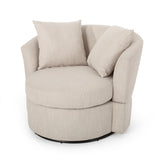 Christopher Knight Home® - Noble House - Smyrna Contemporary Upholstered Swivel Club Chair