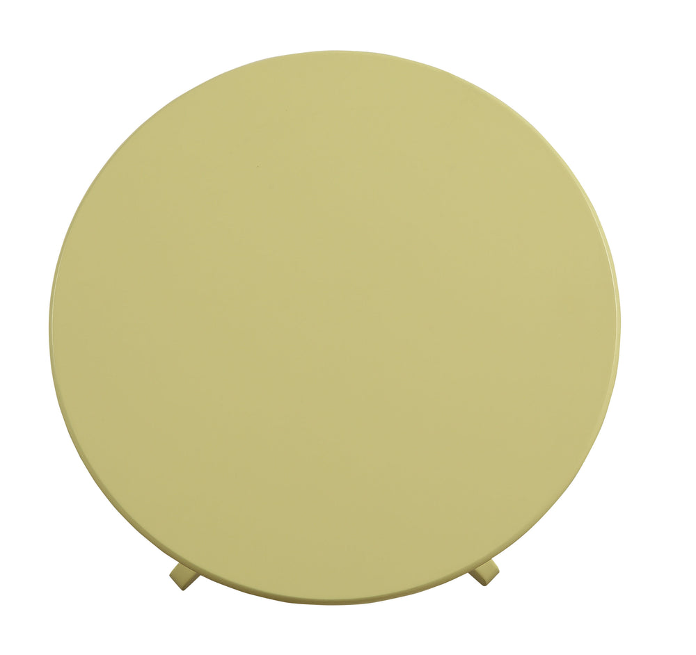 English Elm Alger Light Yellow Round Pedestal Accent Table — Cottage Transitional Wooden Top, Turned Base, KD, 40lb Capacity B2726P281458