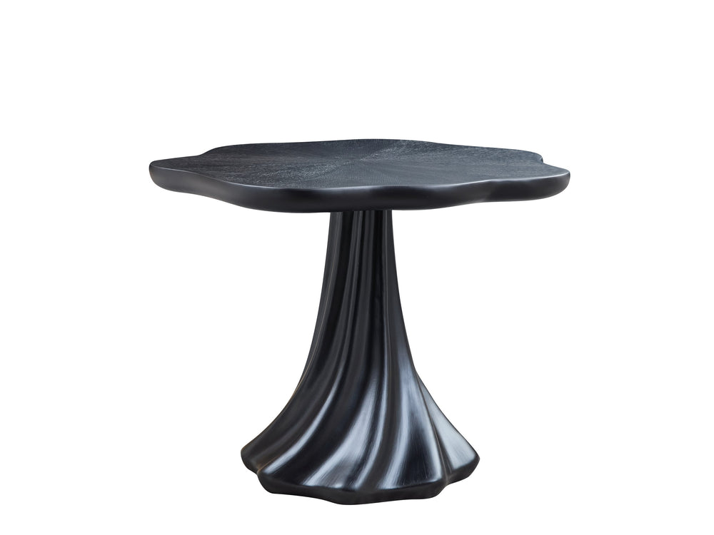 English Elm 37'' Petal Round Fiberglass Pedestal Dining Table Sculptural Organic Base for 2 to 4 W2664S00091