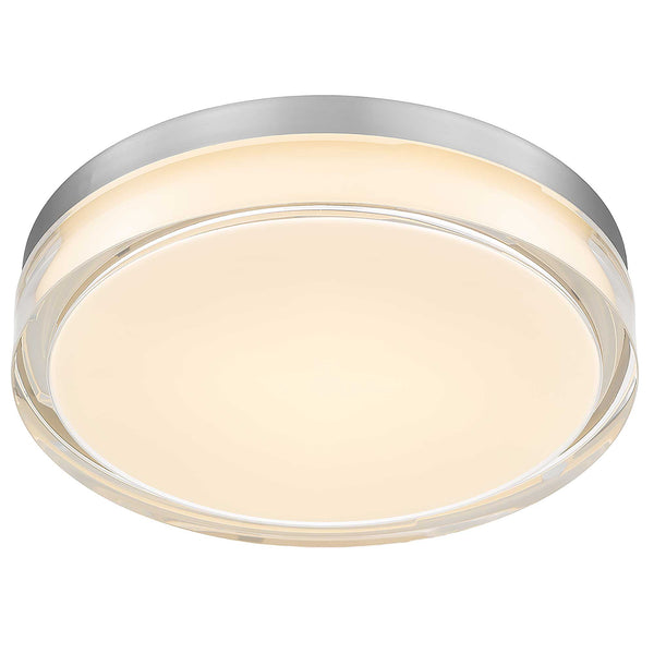 English Elm 12-inch Flush Mount Ceiling Light Dimmable Led Frosted Acrylic Matte Modern Fixture Chrome B370P398959
